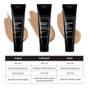 The image shows a tube of Revision Skincare Intellishade® Original 1.7 oz above its shade swatch, with a chart below comparing SPF 45, formula type, oil content, and suitability of this broad-spectrum anti-aging moisturizer for different skin types.