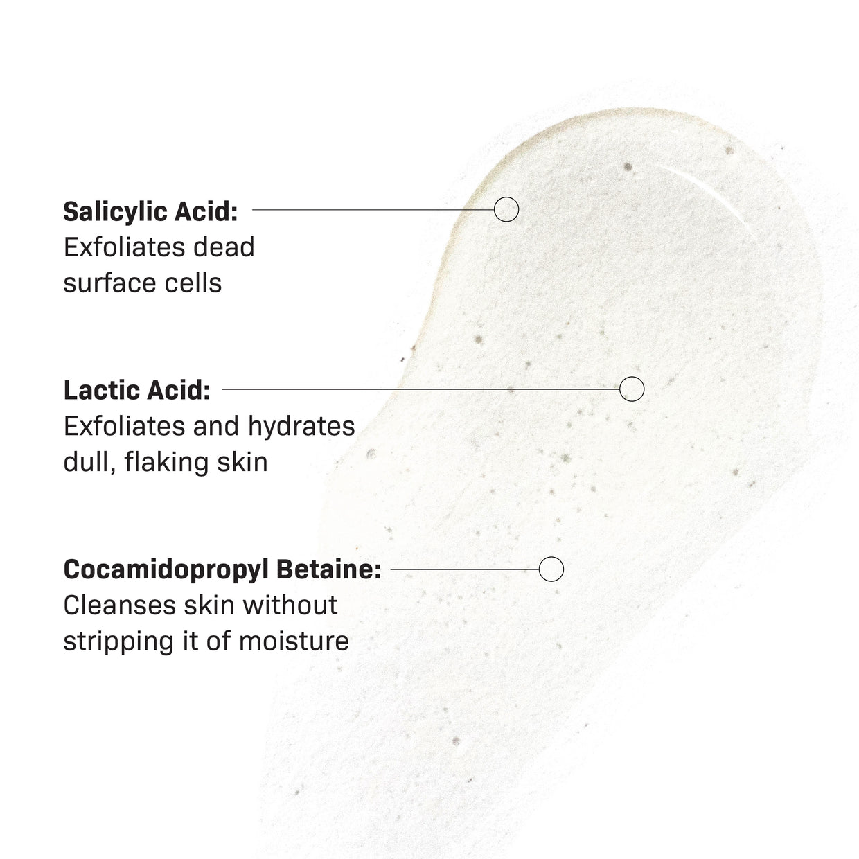 Revision Skincare Purifying Cleansing Gel 3.4 fl oz is a translucent cleanser for oily skin with Salicylic Acid (removes dead cells), Lactic Acid (exfoliates and hydrates), and Cocamidopropyl Betaine (gently cleanses without stripping moisture).