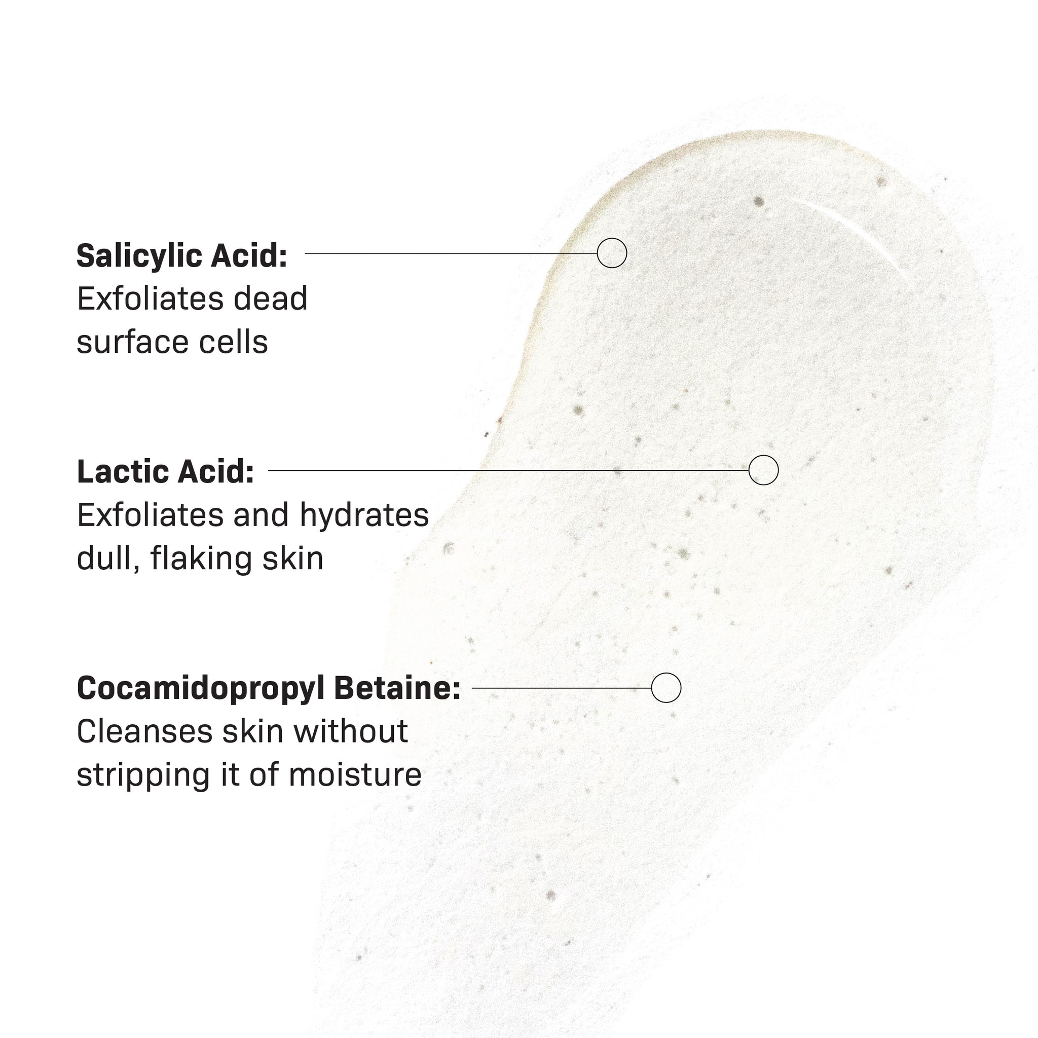 Revision Skincare Purifying Cleansing Gel 3.4 fl oz is a translucent cleanser for oily skin with Salicylic Acid (removes dead cells), Lactic Acid (exfoliates and hydrates), and Cocamidopropyl Betaine (gently cleanses without stripping moisture).