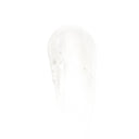 A small, clear drop of Revision Skincare Brightening Facial Wash gel is smeared on a white background, revealing its smooth, translucent texture with tiny bubbles inside.