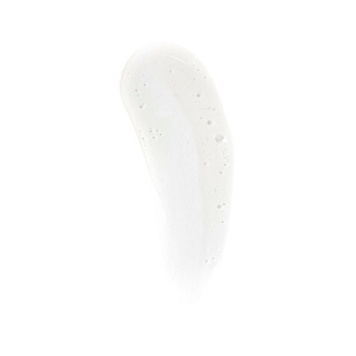 HA HydraSerum+™ by Revision Skincare is a translucent, slightly milky hyaluronic acid serum gel with small bubbles, spread in an elongated oval shape on a white background—ideal for skin hydration.