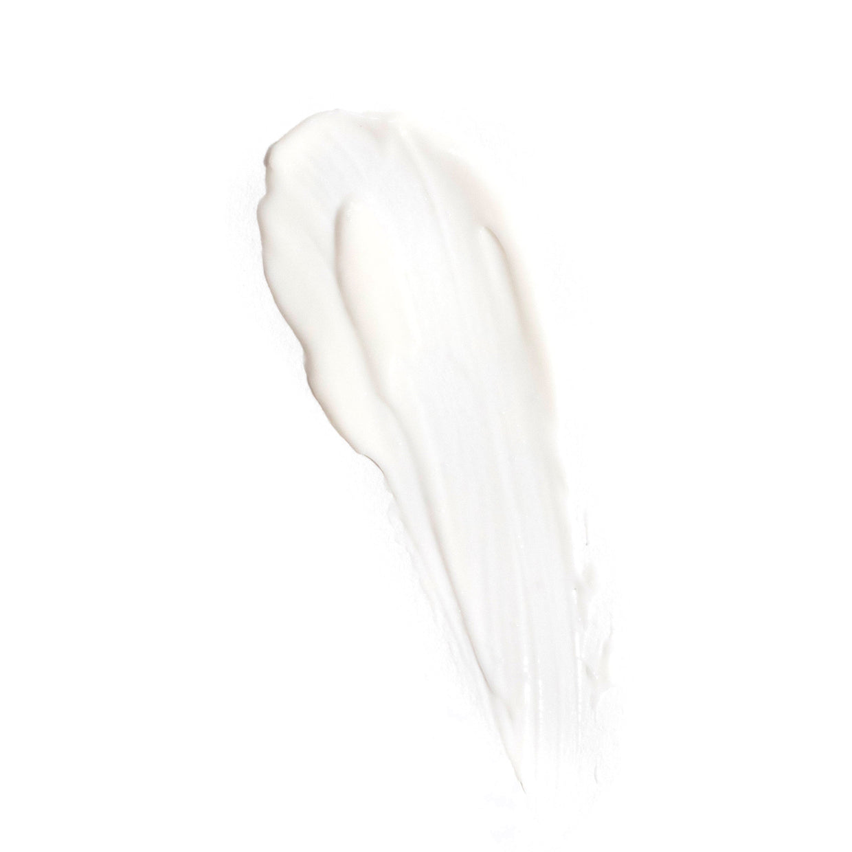 A streak of Nectifirm® ADVANCED from Revision Skincare, a white, creamy formula with Smart Antioxidant Technology, is spread on a plain white background, forming a textured and uneven shape.