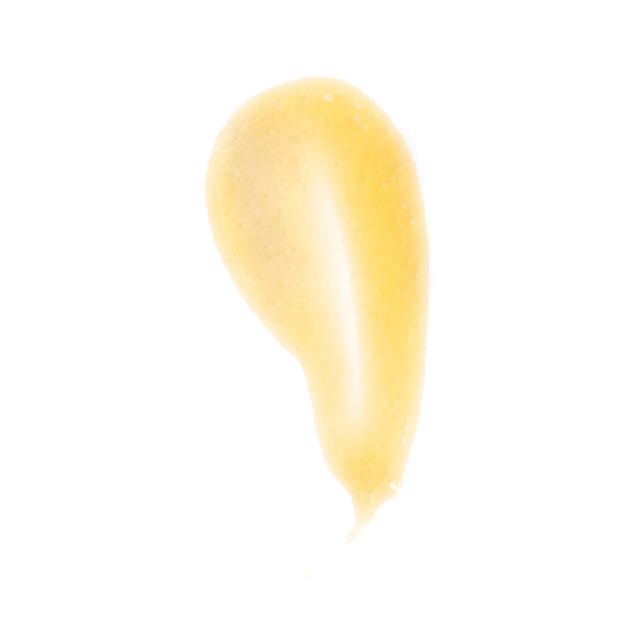A yellow, semi-transparent smear of Revision Skincares Papaya Enzyme Cleanser with a smooth texture is displayed on a white background, suggesting its refreshing qualities.